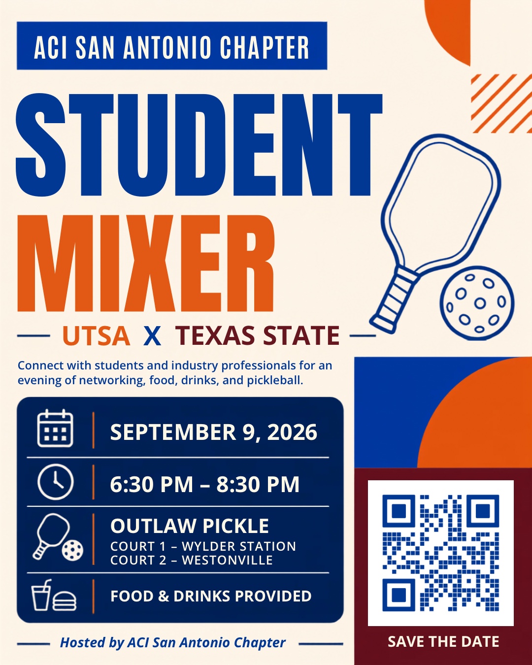 ACI San Antonio student mixer promotional design