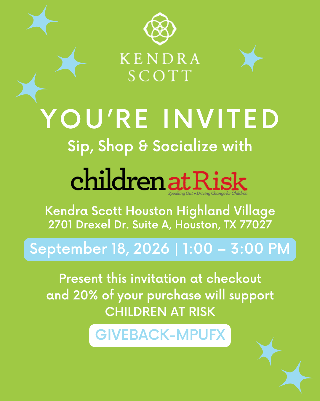 Kendra Scott × CHILDREN AT RISK selected work